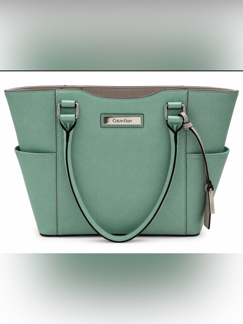 Calvin Klein Mint Green Seafoam Tote Bag Shoulder Purse NWOT